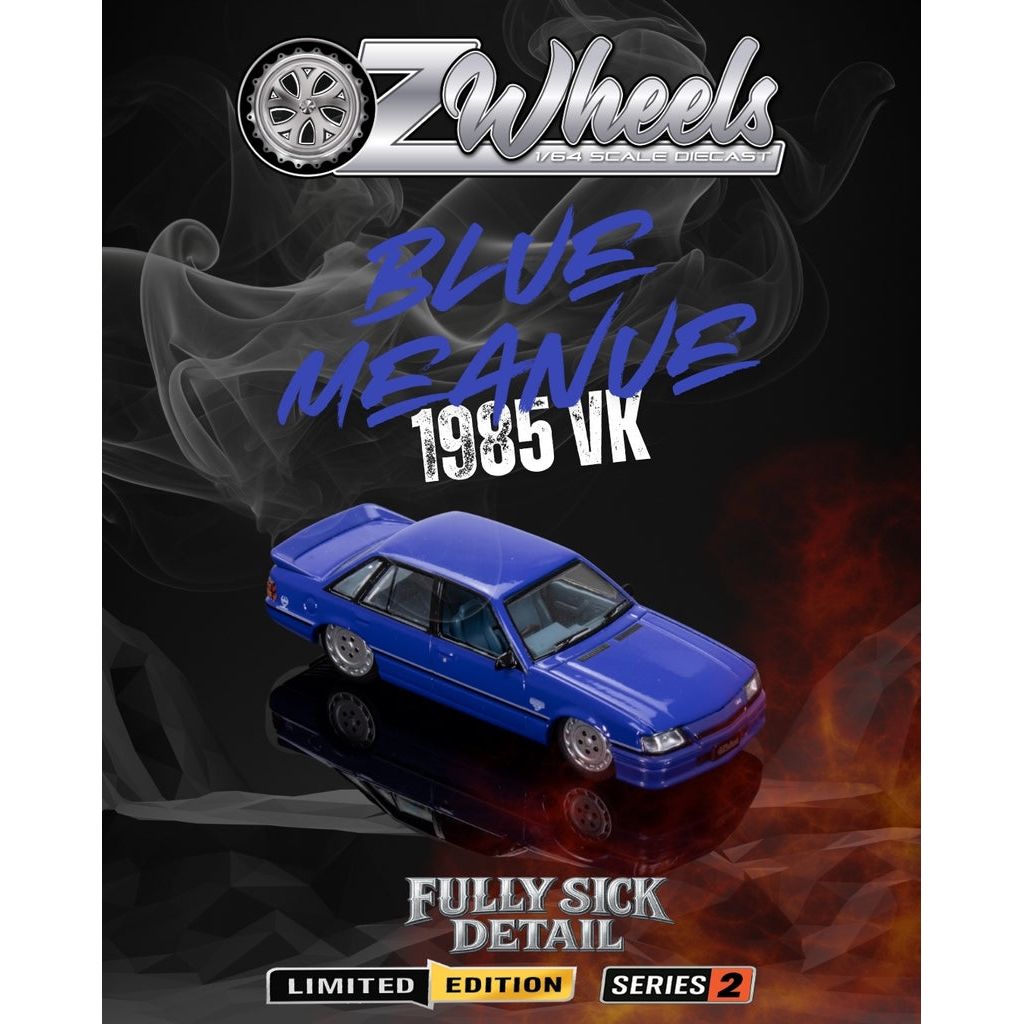 OZ LEGENDS 1/64 R2 Fully Sick Detail OZ Wheels - 1985 Holden VK Commodore - Blue Meanie