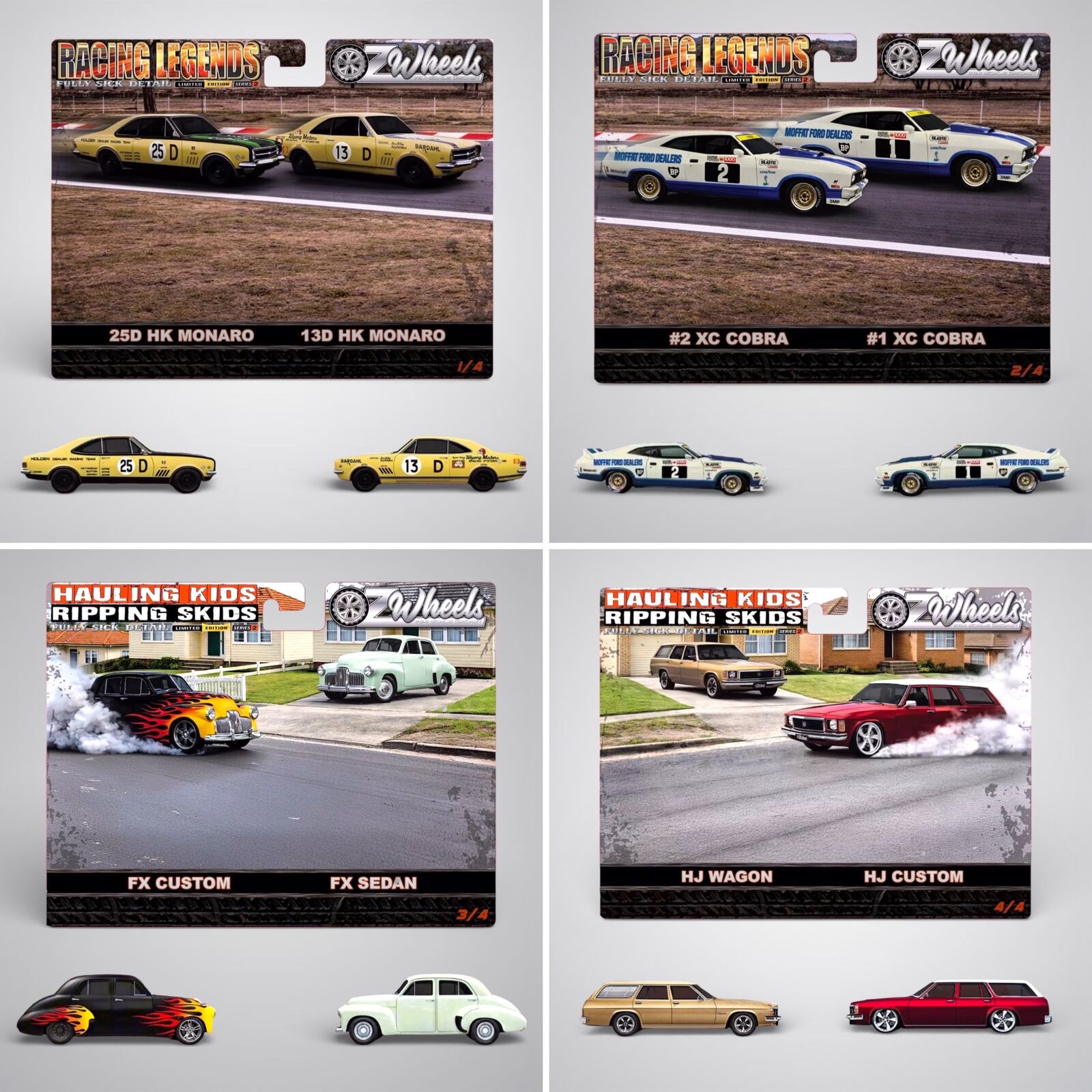 OZ LEGENDS 1/64 FSD Series 2 R2 Twin Sets Hauling Kids & Ripping Skids - Racing Legends