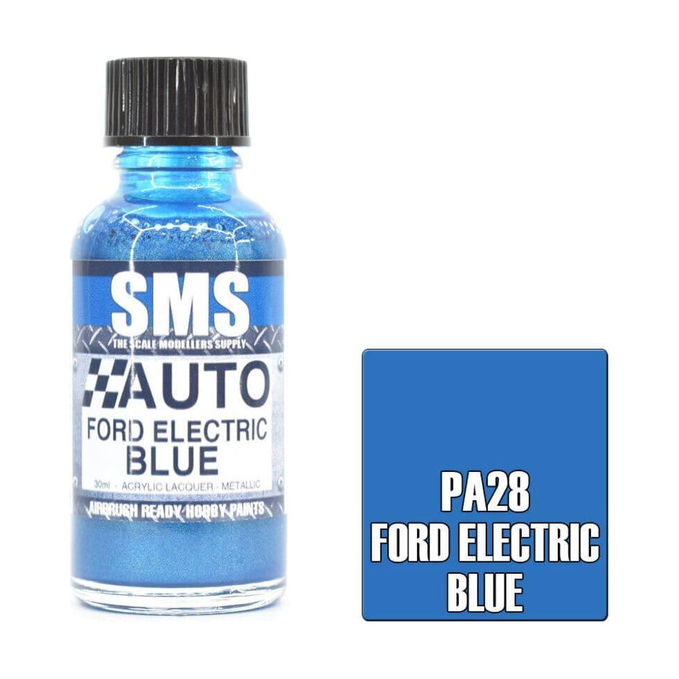 SMS Auto Colour Ford Electric Blue Lacquer Gloss Metallic 30ml