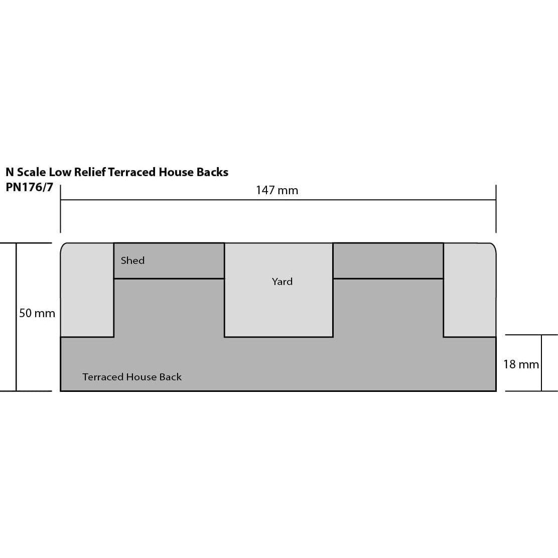 METCALFE N Low Relief Terraced House Backs Brick