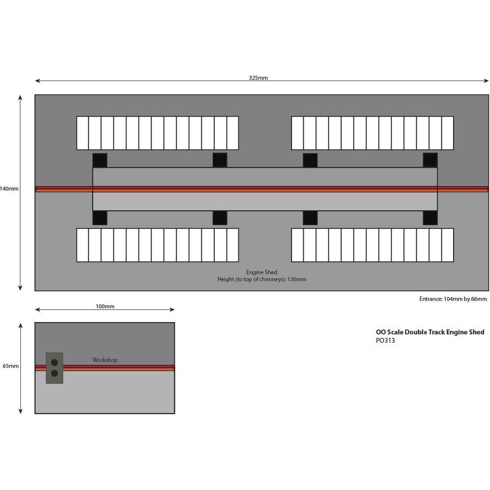 METCALFE OO/HO Double Track Engine Shed