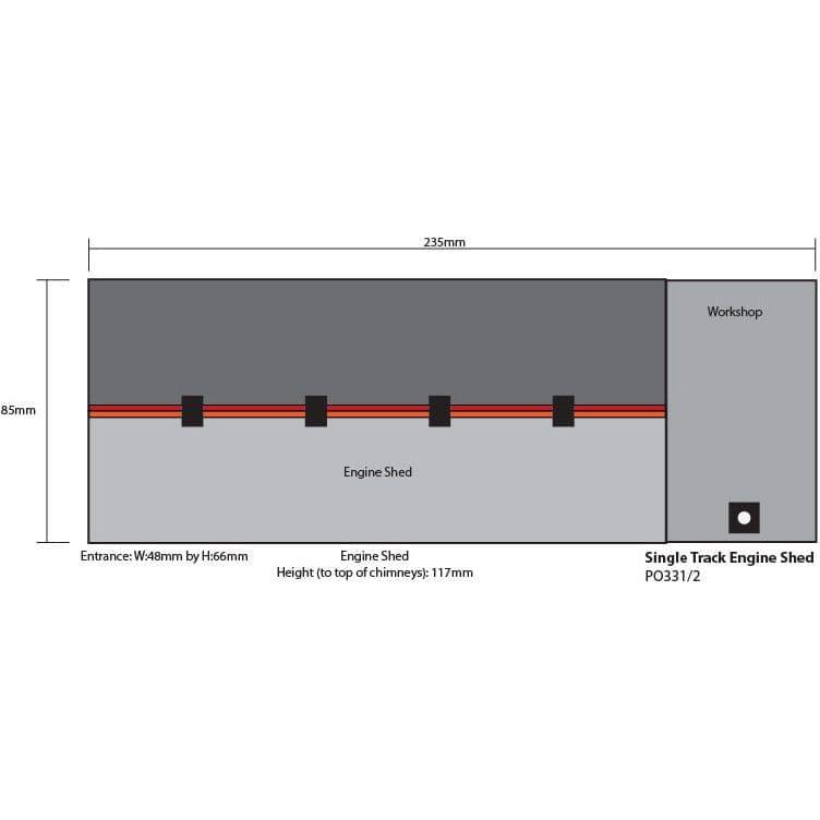 METCALFE OO/HO Stone Single Ttrack Engine Shed