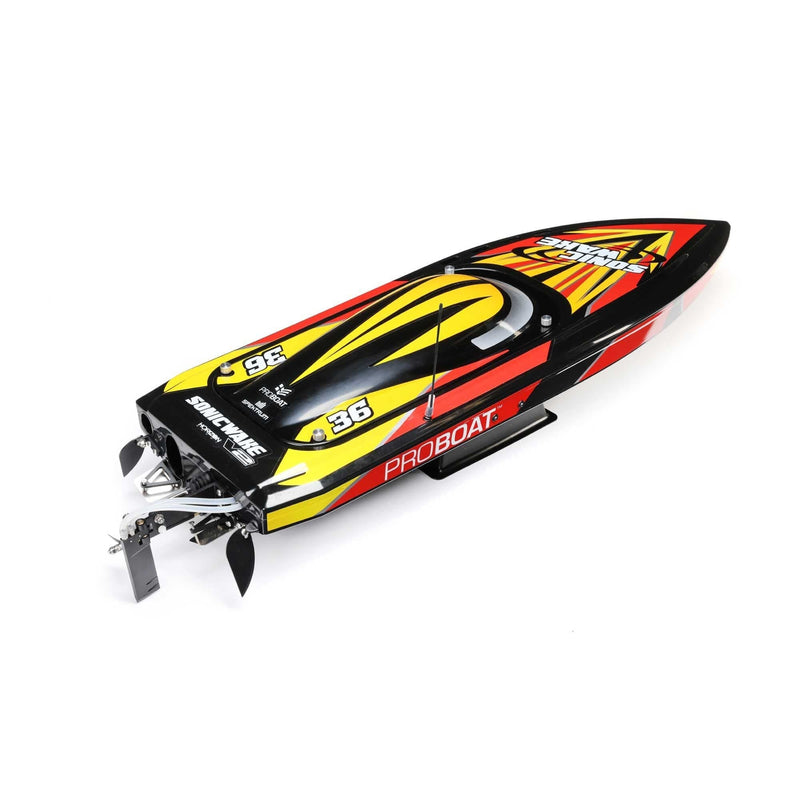 PRO BOAT Sonicwake V2 36inch DeepV Boat, RTR, Black, PRB08032V2T1