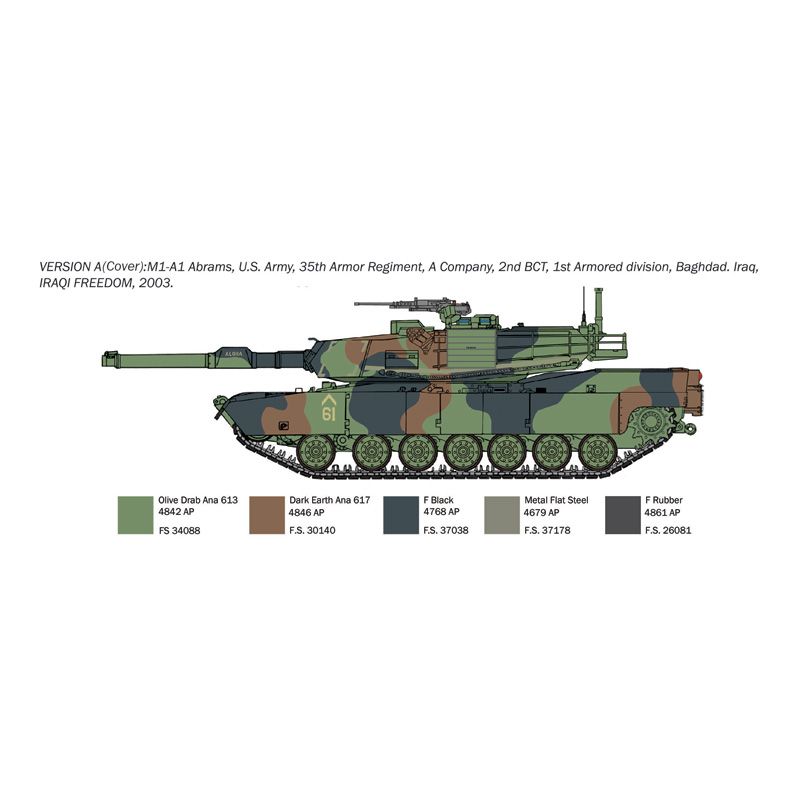 ITALERI 1/35 M1A1 Abrams (Includes Australian Decals)- War Thunder Series