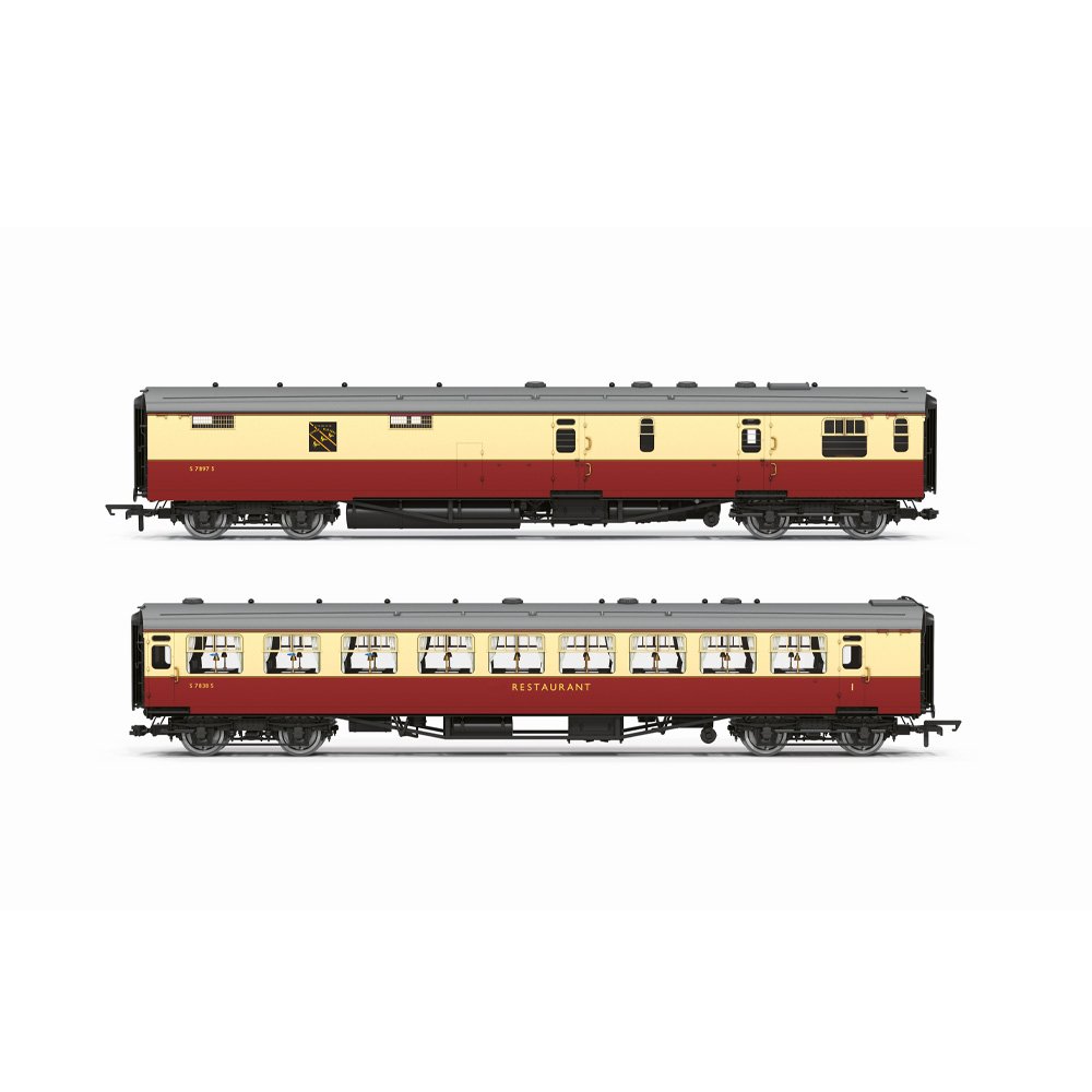 HORNBY 1/76 BR - Kitchen and Buttery Car & Composite Restaurant - 'At the Sign of the Three Plovers' - Coach Pack