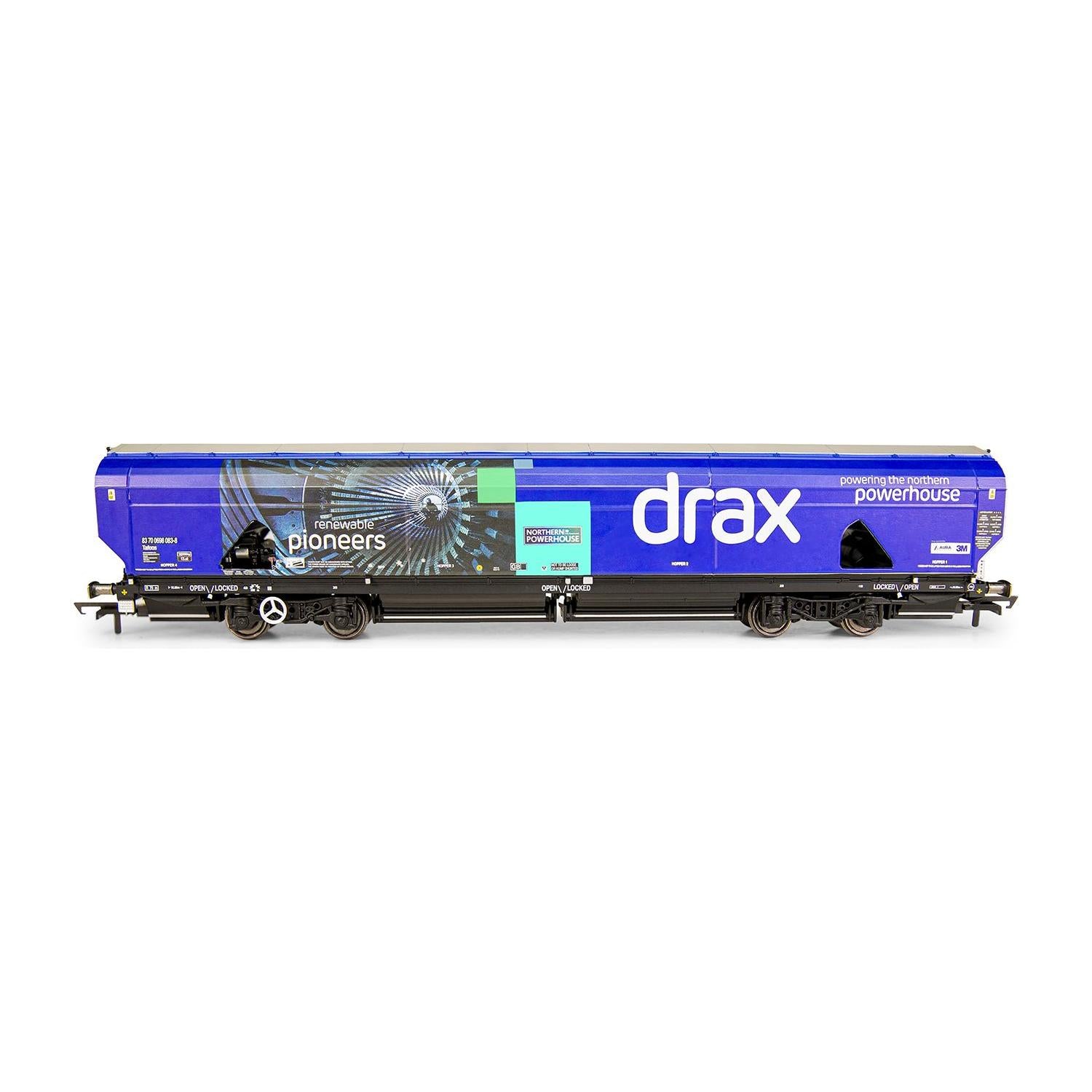 HORNBY OO Drax Biomass Wagon Pack, 83700698083-8 & 83700698158-8