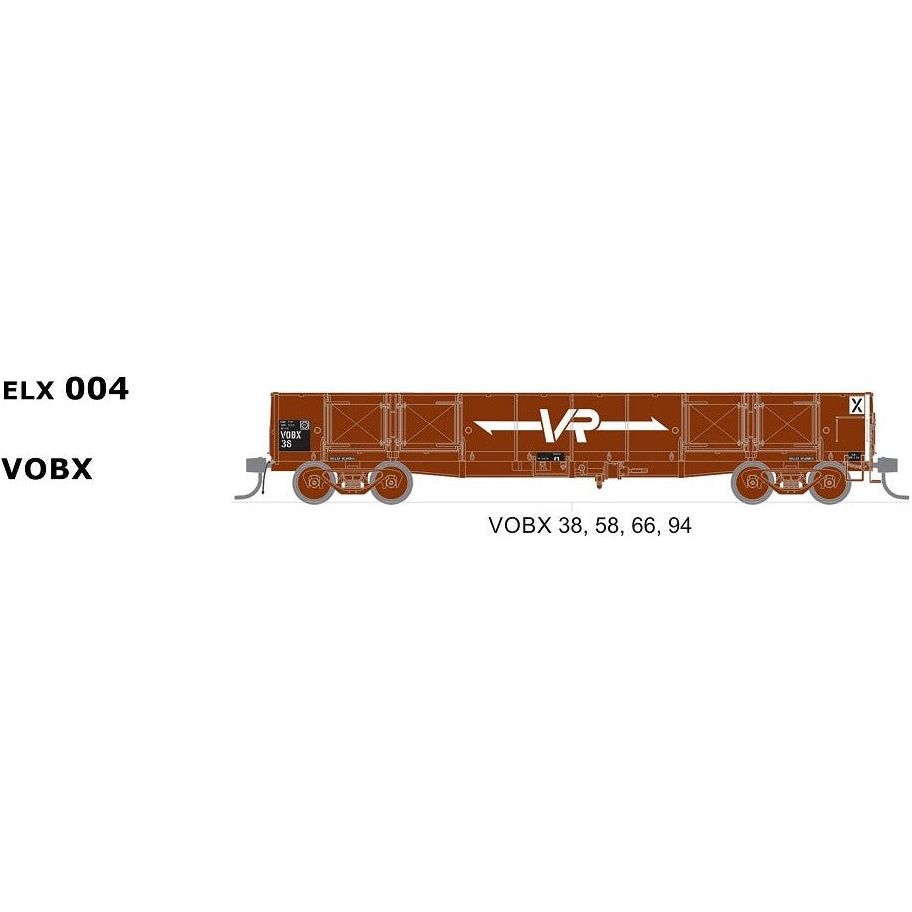 SDS MODELS HO VR VOBX Open Wagon 4 Pack ELX-004