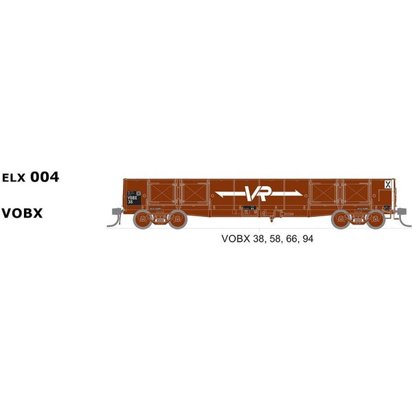 SDS MODELS HO VR VOBX Open Wagon 4 Pack ELX-004