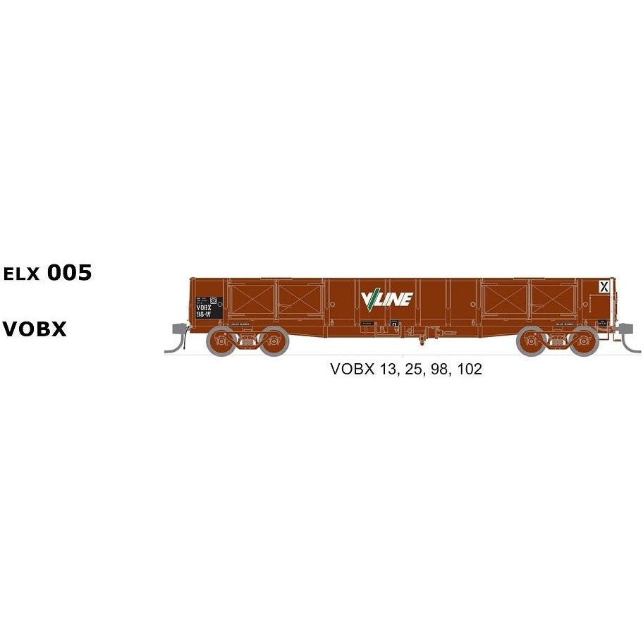 SDS MODELS HO VR VOBX Open Wagon 4 Pack ELX-005