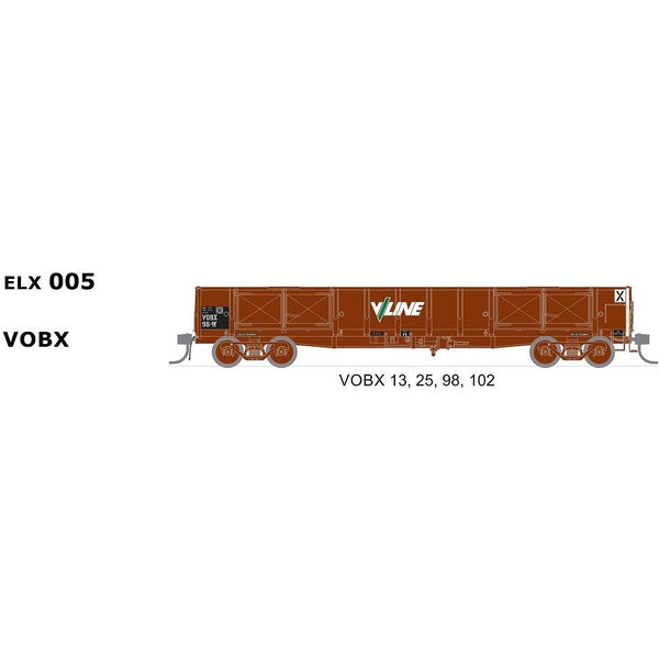 SDS MODELS HO VR VOBX Open Wagon 4 Pack ELX-005