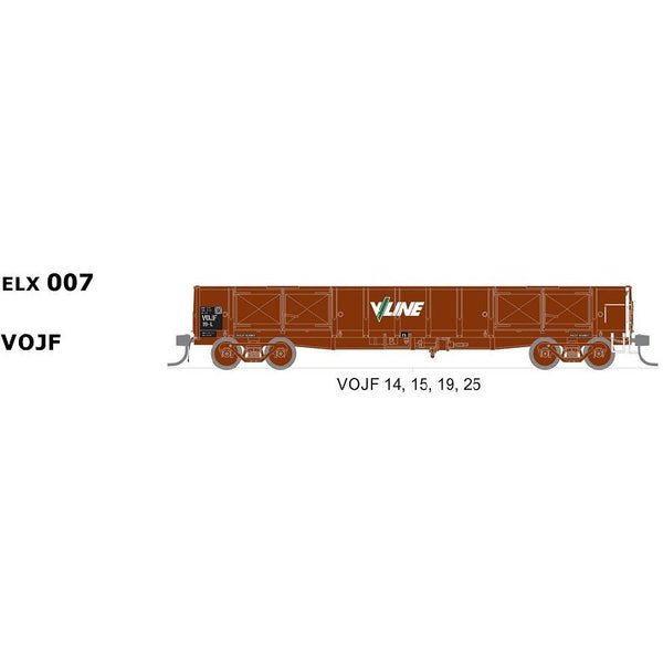 SDS MODELS HO VR VOJF Open Wagon 4 Pack ELX-007