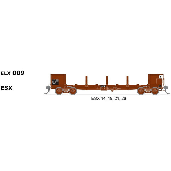 SDS MODELS HO VR ESX Open Wagon 4 Pack ELX-009