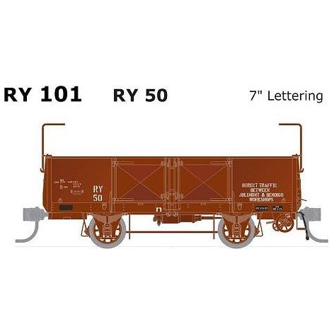 SDS MODELS HO RY Wagon RY 50 7" Lettering