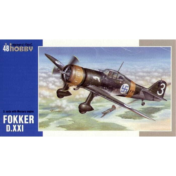 SPECIAL HOBBY 1/48 Fokker D.XXI 3. sarja "with Mercury engine" Plastic Model Kit