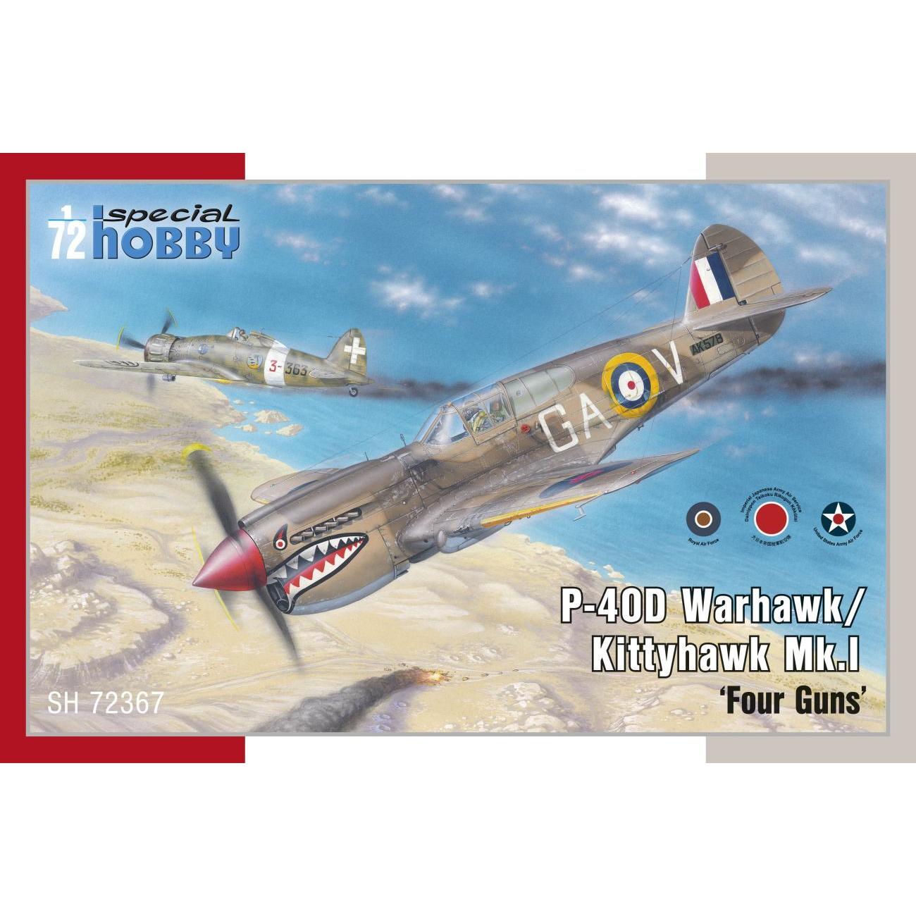 SPECIAL HOBBY 1/72 P-40D Warhawk/Kittyhawk Mk.I â€˜Four Gunsâ€™ Plastic Model Kit