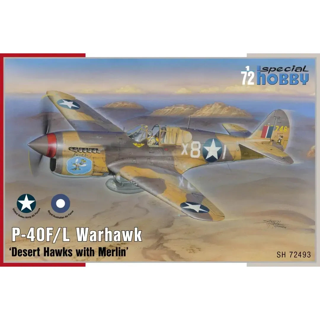 Special Hobby 1/72 P-40F/L Warhawk 'Desert Hawks with Merlin' Plastic Model Kit *Aust Decals*