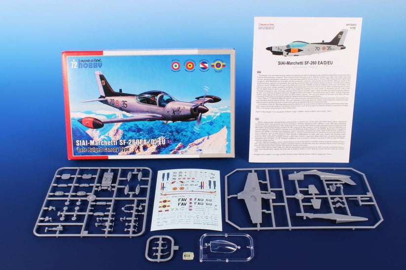 SPECIAL HOBBY 1/72 SIAI-Marchetti SF-260EA/D/EU ' Late Bulged Canopy Type' Plastic Model Kit
