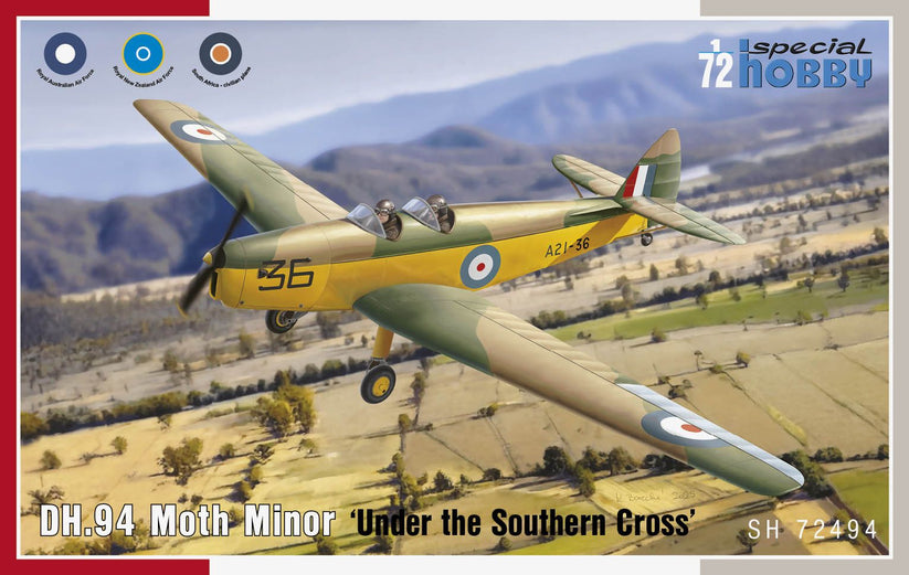 SPECIAL HOBBY 1/72 DH.94 Moth Minor ‘Under the Southern Cross’ Plastic Model Kit *Aust Decals*