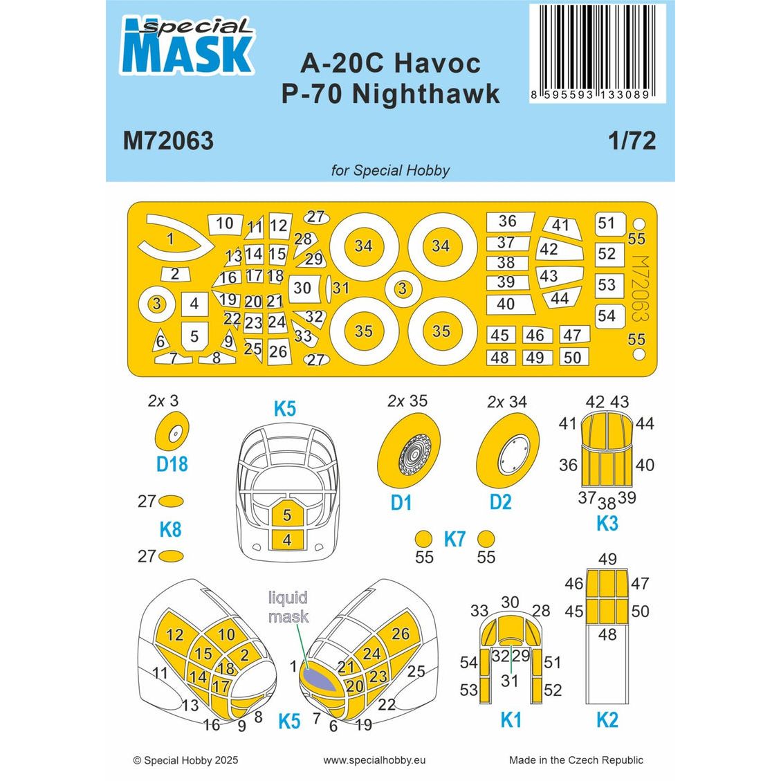 SPECIAL HOBBY 1/72 A-20C Havoc / P-70 Nighthawk MASK