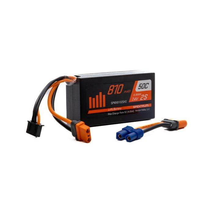 SPEKTRUM 810mAh 2S 7.4V 50C Mini LiPo with IC2 Connector, DYNB825H2