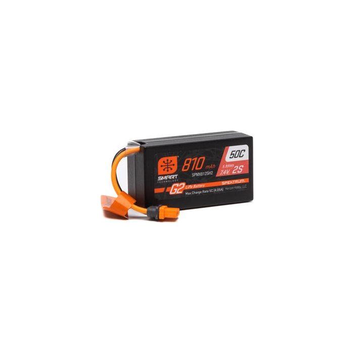 Spektrum 810mAh 2S 7.4V Smart G2 50C LiPo Battery with IC2 Connector