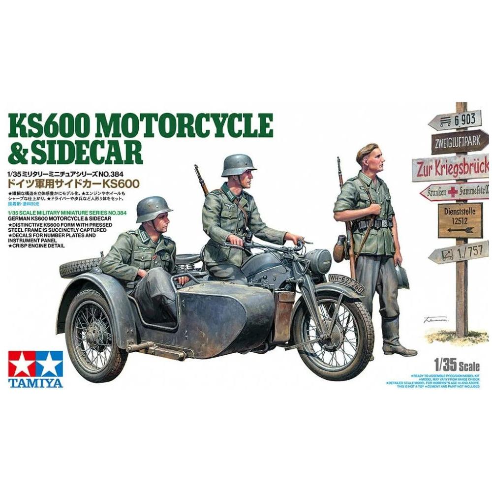 TAMIYA 1/35 German KS600 Motorcycle with Sidecar