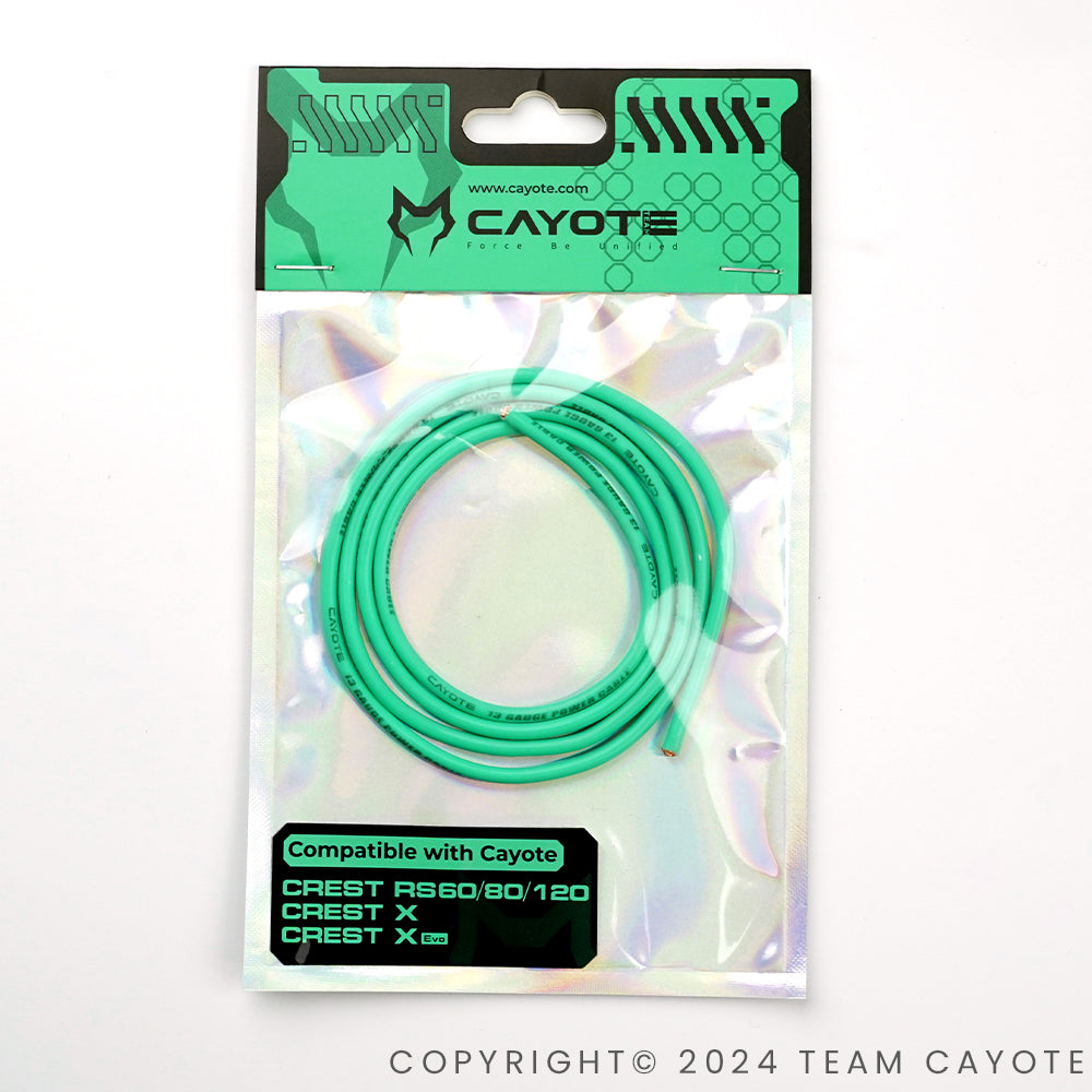 CAYOTE 11AWG Thin-Wall Silicone Wire(1 Meter), Aurora Green, 4.5mm OD OnlyFor CREST 8/ Crest 8 Evo