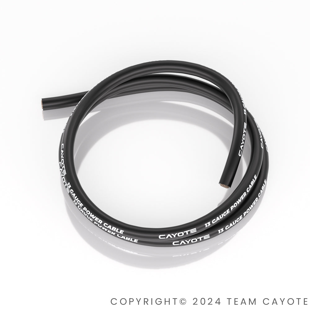 CAYOTE 13AWG Thin-Wall Silicone Wire(1 Meter), Black, 3.5mm OD Only
For CREST RS60/RS80/RS120/Crest X Evo