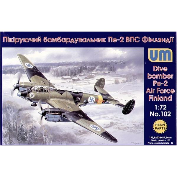 UM-MT 1/72 SOVIET WWII DIVE BOMBER Petlyakov Pe-2, Finnish Air Force Plastic Model Kit