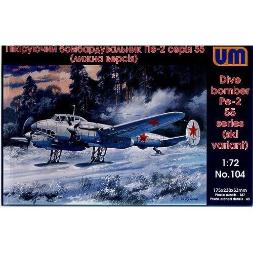 UM-MT 1/72 SOVIET WWII DIVE BOMBER Petlyakov Pe-2 ski series 55 Plastic Model Kit