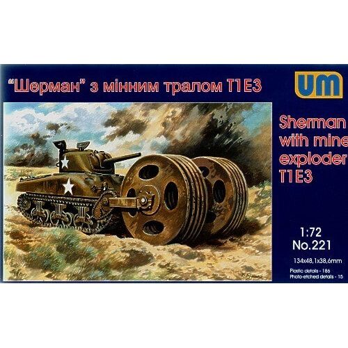 UM-MT 1/72 Tank M4A1 with T1E3 Mine Exploder Plastic Model Kit