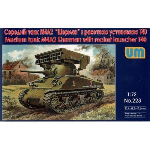 UM-MT 1/72 Tank M4?2 with T-40 Rocket Launcher Plastic Model Kit
