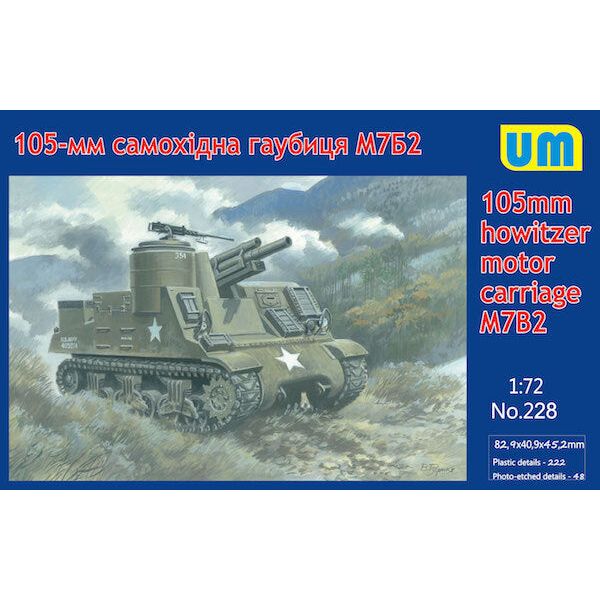 UM-MT 1/72 105-mm howitzer motor Carriage M7B2 Plastic Model Kit