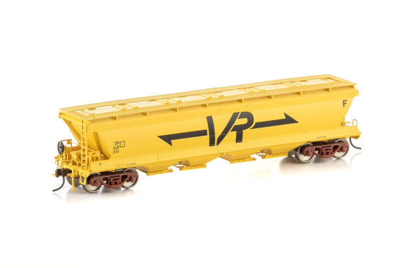 AUSCISION HO GJF Grain Hopper, VR Yellow with Large VR Logo - 4 Wagon Pack