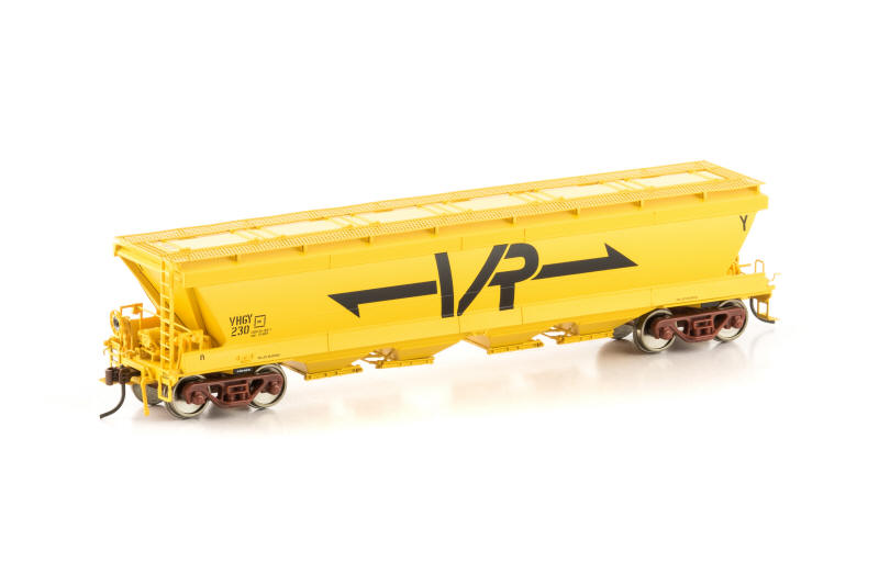 AUSCISION HO VHGY Grain Hopper, VR Yellow with Large VR Logo - 4 Wagon Pack