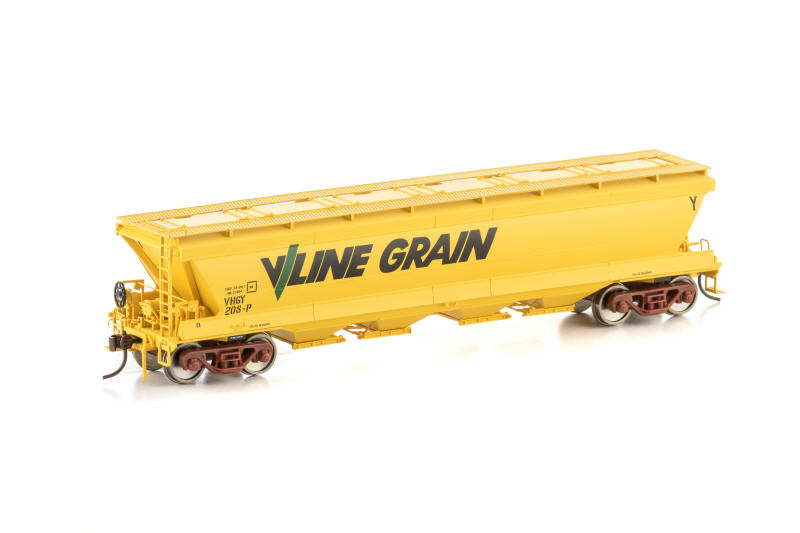 AUSCISION HO VHGY Grain Hopper, V/Line Yellow with V/Line Grain Logo - 4 Wagon Pack