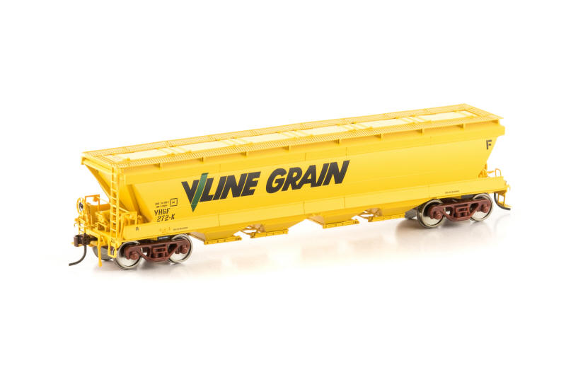AUSCISION HO VHGF Grain Hopper, V/Line Yellow with V/Line Grain Logo - 4 Wagon Pack