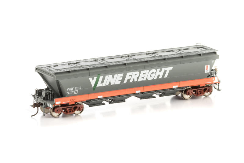 AUSCISION HO VHGF Grain Hopper, V/Line Orange/Grey with V/Line Freight & CUB Logos - 4 Wagon Pack