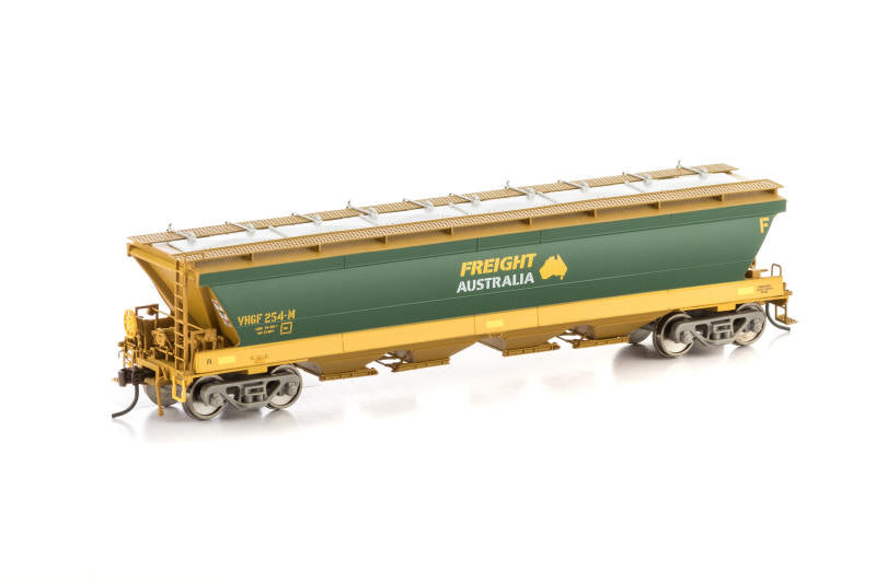 AUSCISION HO VHGF Grain Hopper, Freight Australia Green/Yellow with FA Logo - 4 Wagon Pack