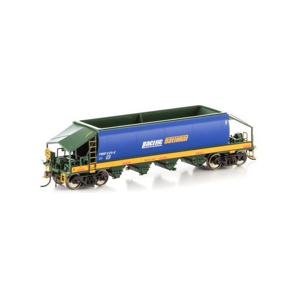 AUSCISION HO VHQF Quarry Hopper, Blue/Green/Yellow with Pacific National Logos - 4 Car Pack
