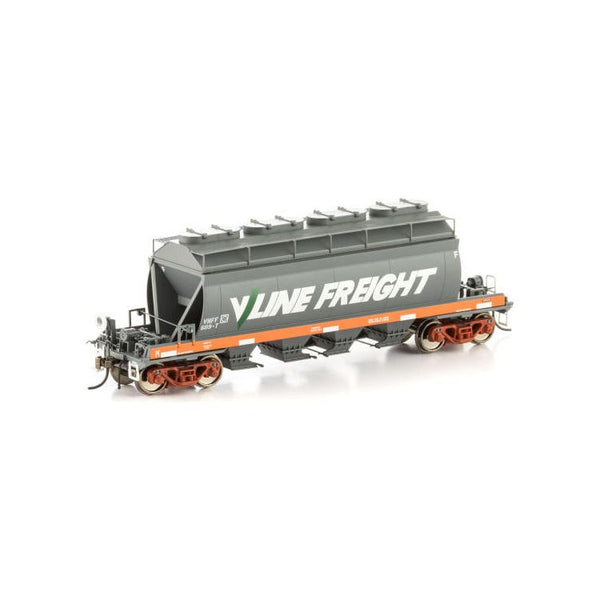 AUSCISION HO VHFF Phosphate Hopper, Orange/Grey with V/Line Freight Logos - 4 Car Pack