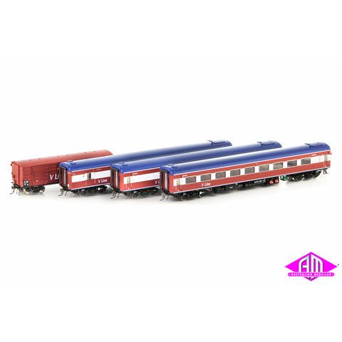 AUSCISION HO V/Line - Passenger MK2, Red/White/Blue with V/Line Logo, Set N2