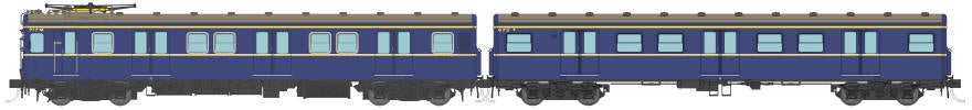 AUSCISION HO Harris VR Blue/Gold 1975-1988 Era, 3 Door 2 M, Type 1 T - 4 Car Set