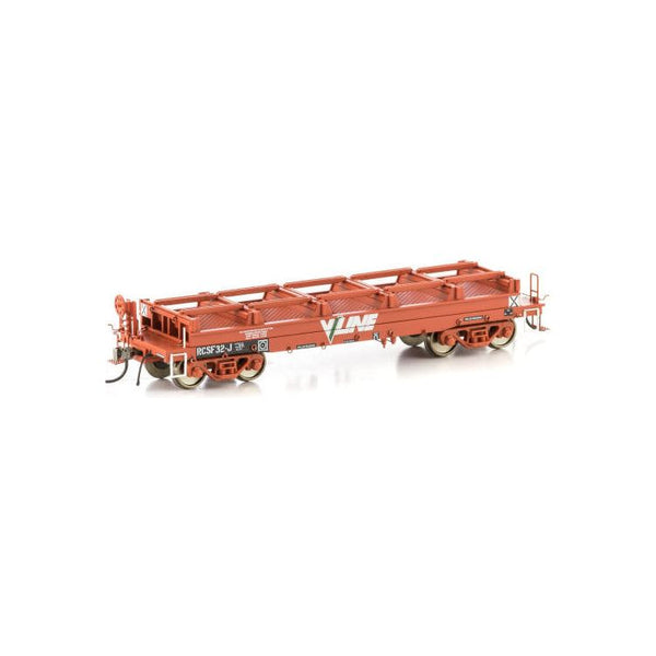 AUSCISION HO RCSF Coil Steel Wagon, V/Line Wagon Red with V/Line Logos & Without Tarpaulin Support Hoops - 4 Car Pack