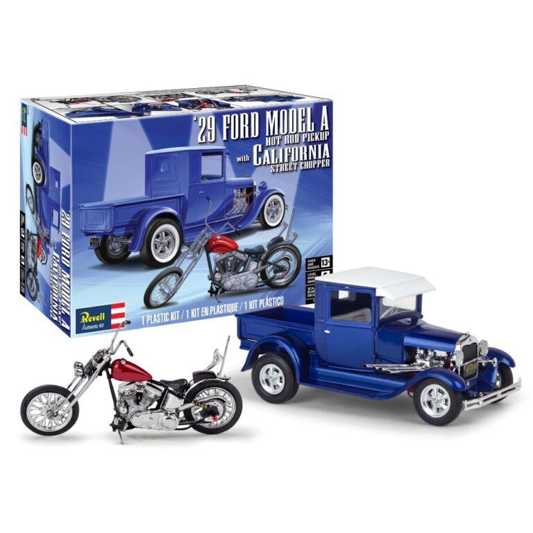 Revell 1/25 Revell 1929 Ford Model A Hot Rod Pickup Truck w/California Street Chopper 85-4565 NEW RELEASE!