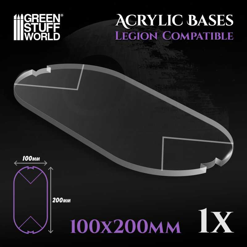 GREEN STUFF WORLD Acrylic Bases - Oval Pill 100x200mm (Legion)