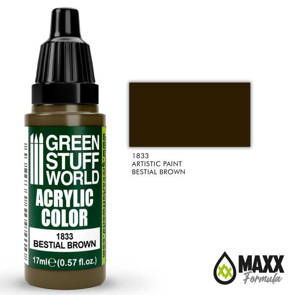 GREEN STUFF WORLD Acrylic Color - Bestial Brown 17ml
