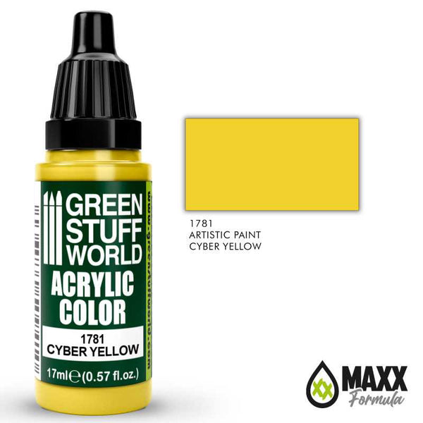 GREEN STUFF WORLD Acrylic Color - Cyber Yellow 17ml