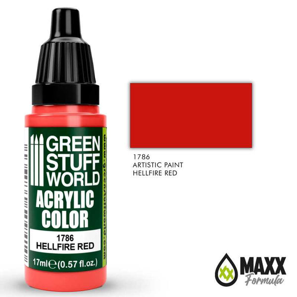 GREEN STUFF WORLD Acrylic Color - Hellfire Red 17ml