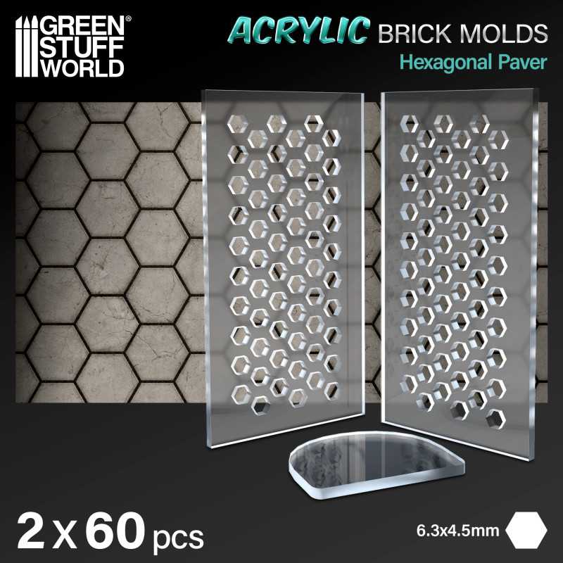 GREEN STUFF WORLD Acrylic molds - Hexagonal Paver